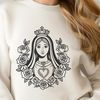 Sacred Floral Heart Icon SVG A stylized floral pattern featuring a sacred heart icon.
