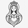A stylized illustration of the Immaculate Heart, suitable for vector art and digital design.