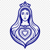 Vector Heart Illustration A stylized illustration of the Immaculate Heart in vector format, suitable for digital use.