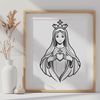 Vector Art of Immaculate Heart A stylized illustration of the Immaculate Heart, a symbol used in various religious contexts, available as a vector graphic.