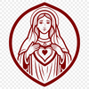 Immaculate Heart Vector Design Free Download A detailed illustration of the Immaculate Heart, a traditional religious symbol, created as vector art.
