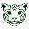 Beautiful Jaguar Head Vector Graphic Illustrated vector graphic of a jaguar's head, suitable for digital design projects.