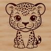 A sleek big cat with distinctive spots, suitable for vector design projects.