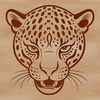 Black Spot Jaguar Portrait Close-up illustration of a jaguar's head with distinctive black spots.