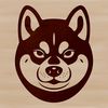 Cute Canine Face Vector A vector illustration of a Shiba Inu dog breed's head, suitable for various design applications.