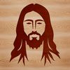 Illustrative Portrait of Jesus A detailed illustration of Jesus' head in a classic pose, suitable for religious contexts and various design applications.