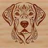 Labrador Portrait in Ornate Style A detailed illustration of a Labrador Retriever's head with an ornate design style.