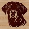 Cute Canine Face Vector Art A digital illustration of a friendly Labrador Retriever's head, suitable for various design projects.