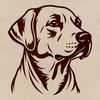 Lab Head Silhouette Design A close-up illustration of a Labrador Retriever's head, showcasing its distinctive features.