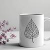 Detailed Leaf Design An editable vector design of a single leaf with detailed shapes and lines.