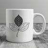Stylized Leaf Cutout Design A stylized leaf shape cut from paper or cardstock using a cutting machine.