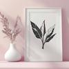 Leaf Pattern for Cricut Projects A detailed illustration of a single leaf with veins, suitable for vector design and cutting machine projects.