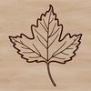 A single, stylized leaf with detailed veins and edges, ideal for vector art and design projects.