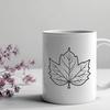 Whimsical Leaf Illustration A detailed illustration of a single leaf with varying shapes and lines.