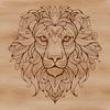 Ornate illustration of a lion's head, suitable for vector design and cutting machine projects.