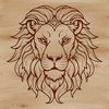 A majestic lion's head with a distinctive mane, typical of the big cat species found in savannas.