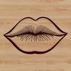 Exterior Lip Anatomy SVG Illustration A detailed illustration of the human mouth's exterior anatomy, highlighting the shape and structure of the lips.