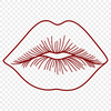 Upper and Lower Lips SVG Design An illustration of human anatomy featuring the upper and lower lips.