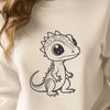 Stylized Green Lizard Illustration A stylized illustration of a green lizard with scaly skin and sharp claws.