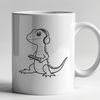 Vibrant Reptile Illustrations A colorful illustration of a lizard in various poses and colors.