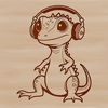 A small, green reptile with scales and a long tail, suitable for vector graphics and digital design.