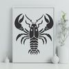 Sea Life Vector Graphic Design A stylized illustration of a marine animal, specifically a lobster, created as a vector graphic.