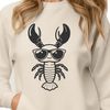 Cute Cartoon Lobster with Shades A cartoon lobster character wearing sunglasses, depicted as a simple line drawing.