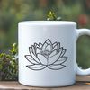 Beautiful Botanical Design for Crafting A stylized illustration of the lotus flower, a plant with significant religious meaning in various cultures.