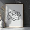 Blooming Lotus Illustration A highly detailed illustration of a lotus flower in full bloom, ideal for graphic design and crafting projects.