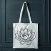 Symbolic Lotus Graphic A detailed illustration of a lotus flower, a symbol of spiritual growth in various Eastern religions.