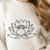 Elegant Flower Artwork A detailed illustration of the lotus flower, commonly associated with Eastern religions and cultures.