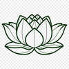 Lotus SVG Design Template Free Download A stylized illustration of a lotus flower, suitable for digital design projects.