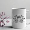 Beautiful Symmetrical Flower Illustrated lotus flower with symmetrical petals, a popular motif in Eastern religious art.