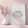 Exotic Eastern Icon Vector illustration of a lotus flower, a symbol often used in Eastern spirituality and culture.