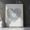 Intricate Heart Design with Geometric Patterns Mandala heart design with intricate patterns and shapes.