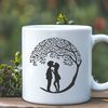 Heartwarming Tree Illustration Illustrative tree with intertwined branches forming a heart shape, perfect for Valentine's Day or wedding decorations.