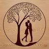 Intertwined Branches Heart Symbol A stylized illustration of a tree with intertwined branches forming a heart shape, symbolizing love and romance.