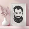 Man with Beard Illustration A detailed illustration of a male figure with a beard, created as an editable vector graphic.