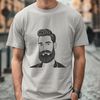 Mature Male Portrait with Whiskers A detailed illustration of a mature male with a well-groomed beard and facial hair.