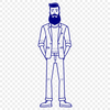 Male Silhouette Vector Design A male figure with facial hair in a vector design.