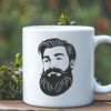 Male Figure SVG Illustration A high-resolution SVG illustration of a mature male figure with a well-groomed beard.