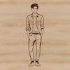 Digital Male Silhouette with Clean Lines A detailed digital illustration of a male figure in vector format.