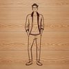 Neutral Pose Male Silhouette A detailed illustration of a man in a neutral pose.