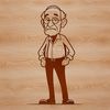 SVG illustration of a male figure with various ages and professions.