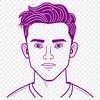 Generic Male Figure Vector A male figure with a generic face and body, suitable for vector design and cutting machine stencils.