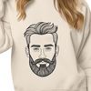 A vector illustration of a masculine figure with a beard.