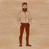 Minimalist Male Figure Icon A minimalist vector graphic representation of an adult human figure.
