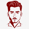 Free Clean Line Art Man A male figure designed as a vector graphic with clean lines and simple details.