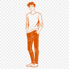 Digital Illustration Male Figure An illustration of a person created using SVG format for digital editing.