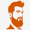 Elegant Male Silhouette Vector Graphic A male figure with facial hair, depicted in vector format for scalable printing and design.